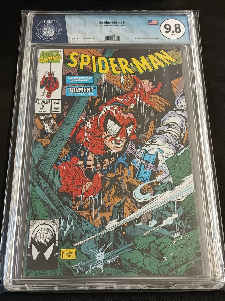 Spider-Man (Vol. 1) #5 - EGC 9.8 - Torment, part 5 - 1 Graded comic - EO - 1990 #1.0