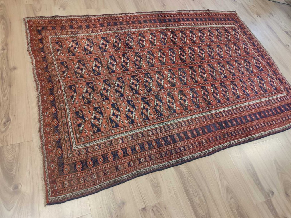 Afghan - Rug - 1.78 m - 1.2 m - Antik Yamood circa 1890s.! #1.0