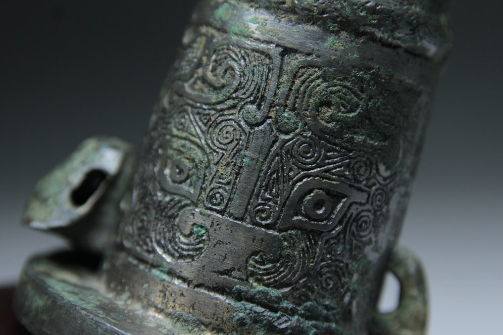 中國古代 青銅色 战国时期青铜战车车轴装饰,饰有饕餮面具图案 - 中国 - 6.7 cm #2.1