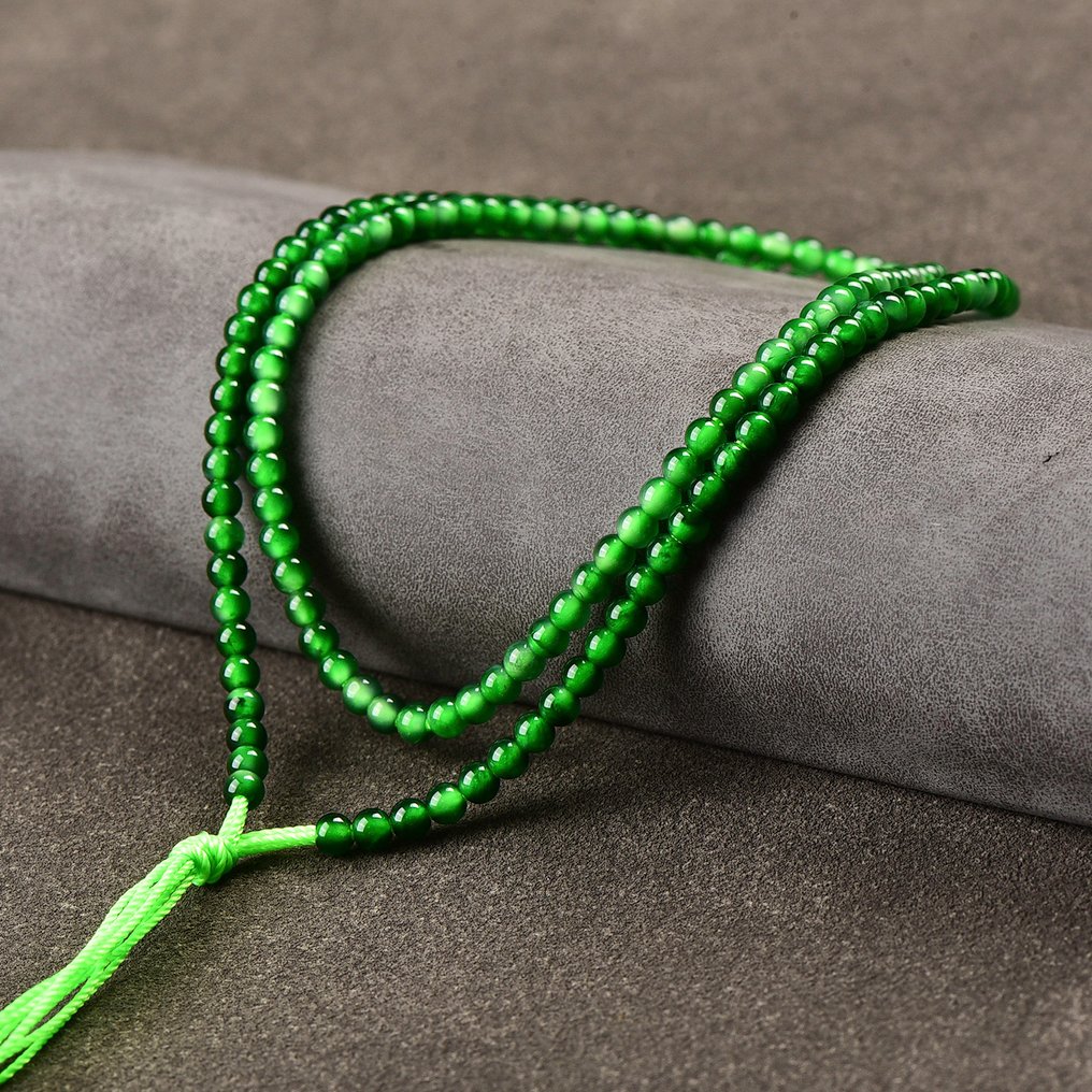 ALGT 认证 - 极为独特的天然翡翠串 鲜明的色彩，纯净于大地- 11.53 g #3.2