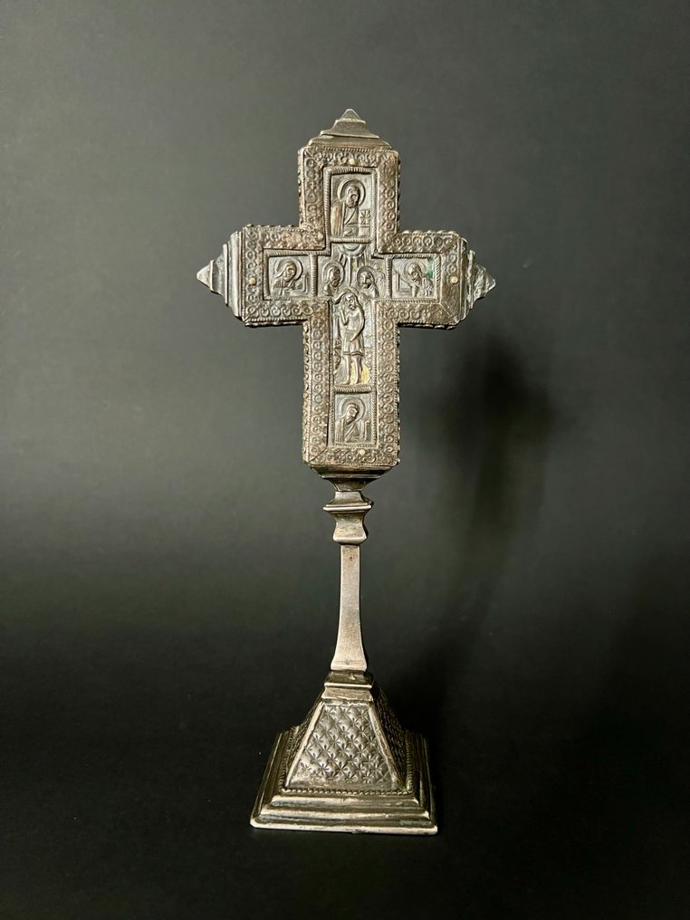 Crocifisso - Argento, Smalto - 1700-1750 - Crucifix Byzantin #1.0