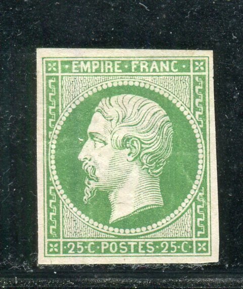 Frankrijk 1853 - Prachtige en zeldzame proef van nr. 15 in de donkergele groentint. #1.0