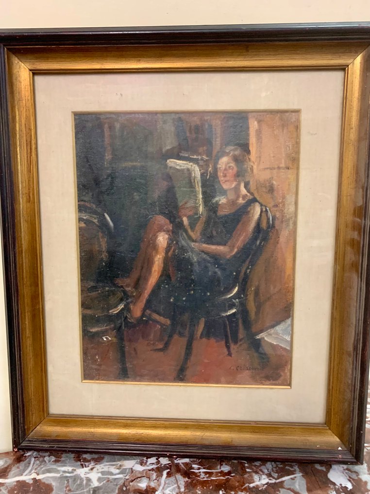 Luigi Crisconio (1893-1946) - Donna che legge #1.0