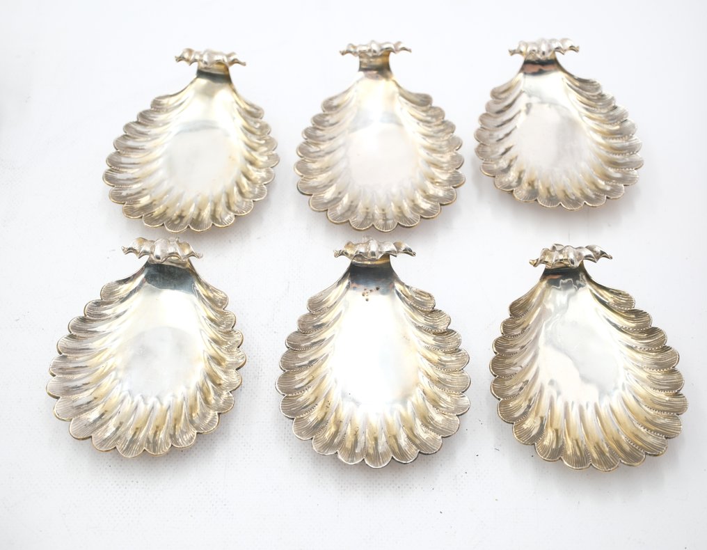 Leitão&Irmão - Figure - Six of shell 1892 (6) - .833 silver #4.3