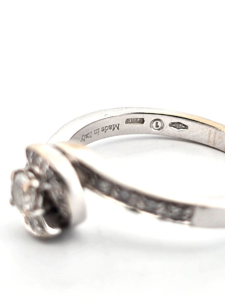Ring - 18 kt Weißgold - 0.51ct. tw. Diamant (Natürlich) #2.1