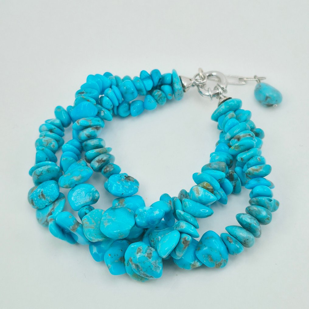 绿松石 - 银 - 手镯 #3.2