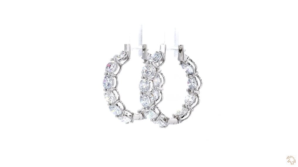 耳環 鉑金 - 5.02ct. tw. 鉆石 (實驗室培育) #4.3