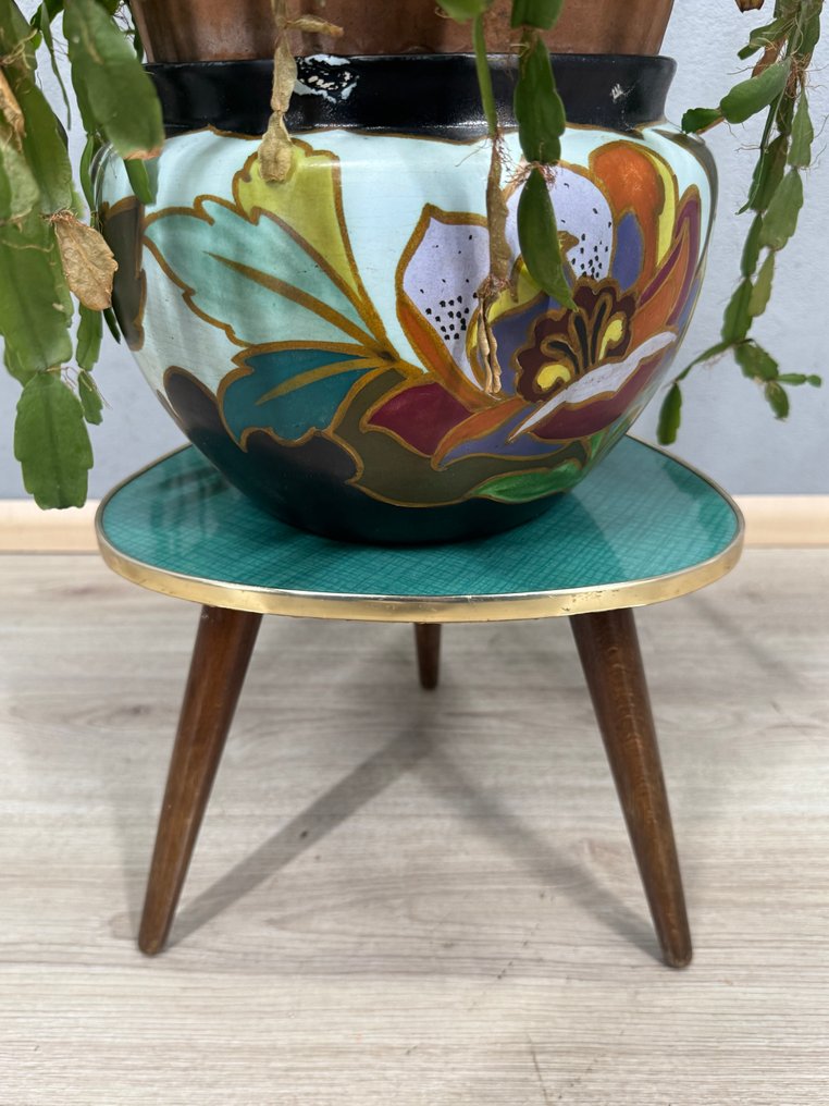 Βάση φυτών - Ξύλο, Ορείχαλκος - Κλαστικό τραπέζι φυτών #2.1