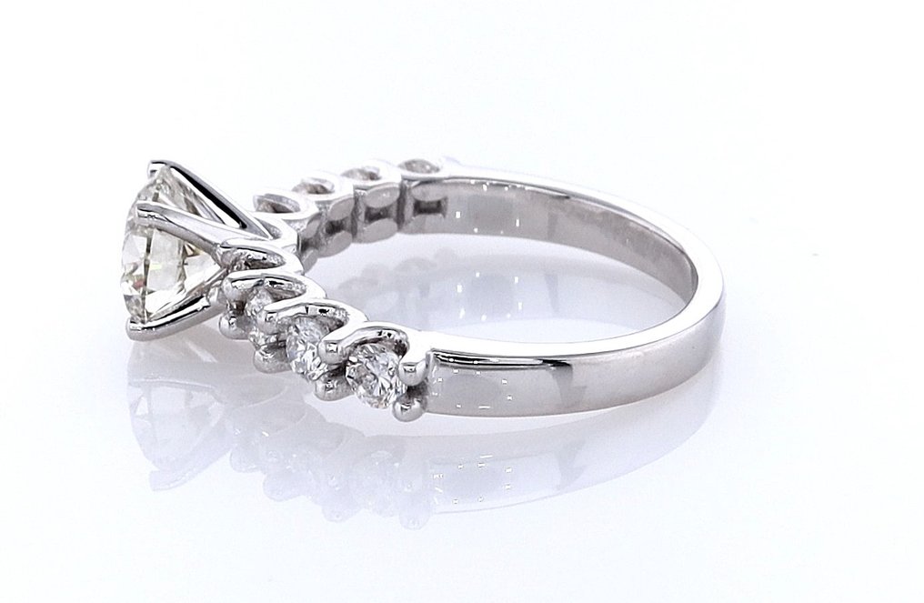 戒指 - 14K包金 白金 - 1.59ct. tw. 钻石 (天然色彩的) - 钻石 #4.3