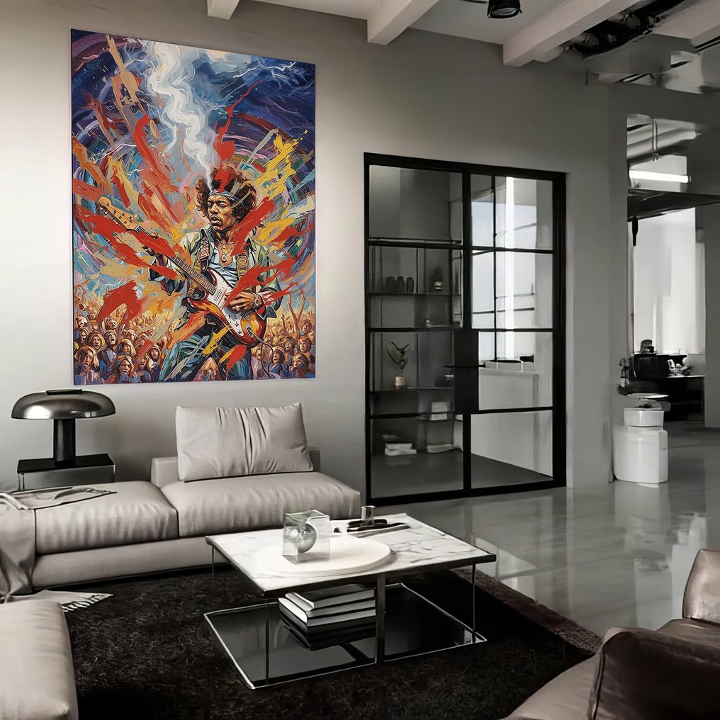 Jacob Hitt - does Jimi Hendrix Abstract -  w/COA  XXL #1.0