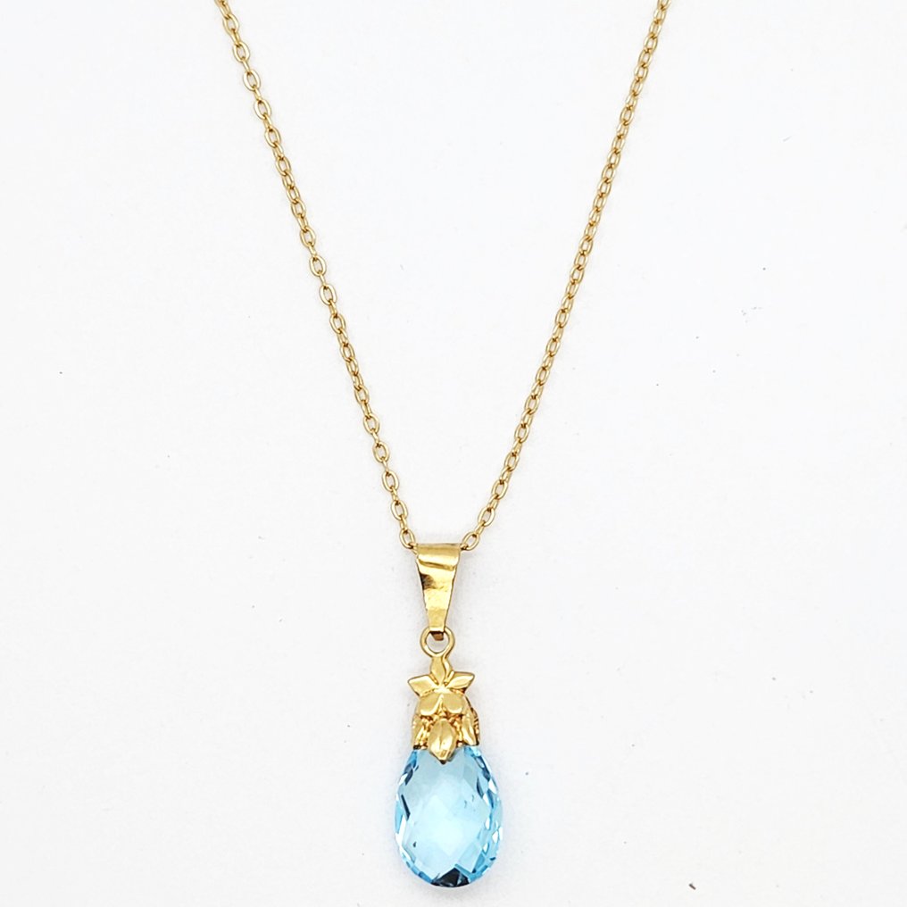 Collier avec pendentif - 18 carats Or jaune - 3.50ct. tw. Topaze #1.0