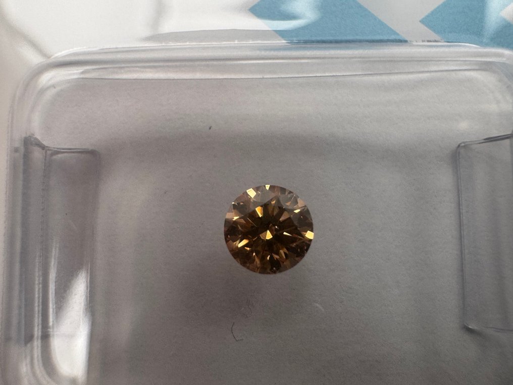没有保留价 - 1 pcs 钻石  (天然色彩的)  - 0.28 ct - 圆形 - Fancy deep 黄色, 棕色 - SI1 微内含一级 - 国际宝石研究院（IGI） #1.0