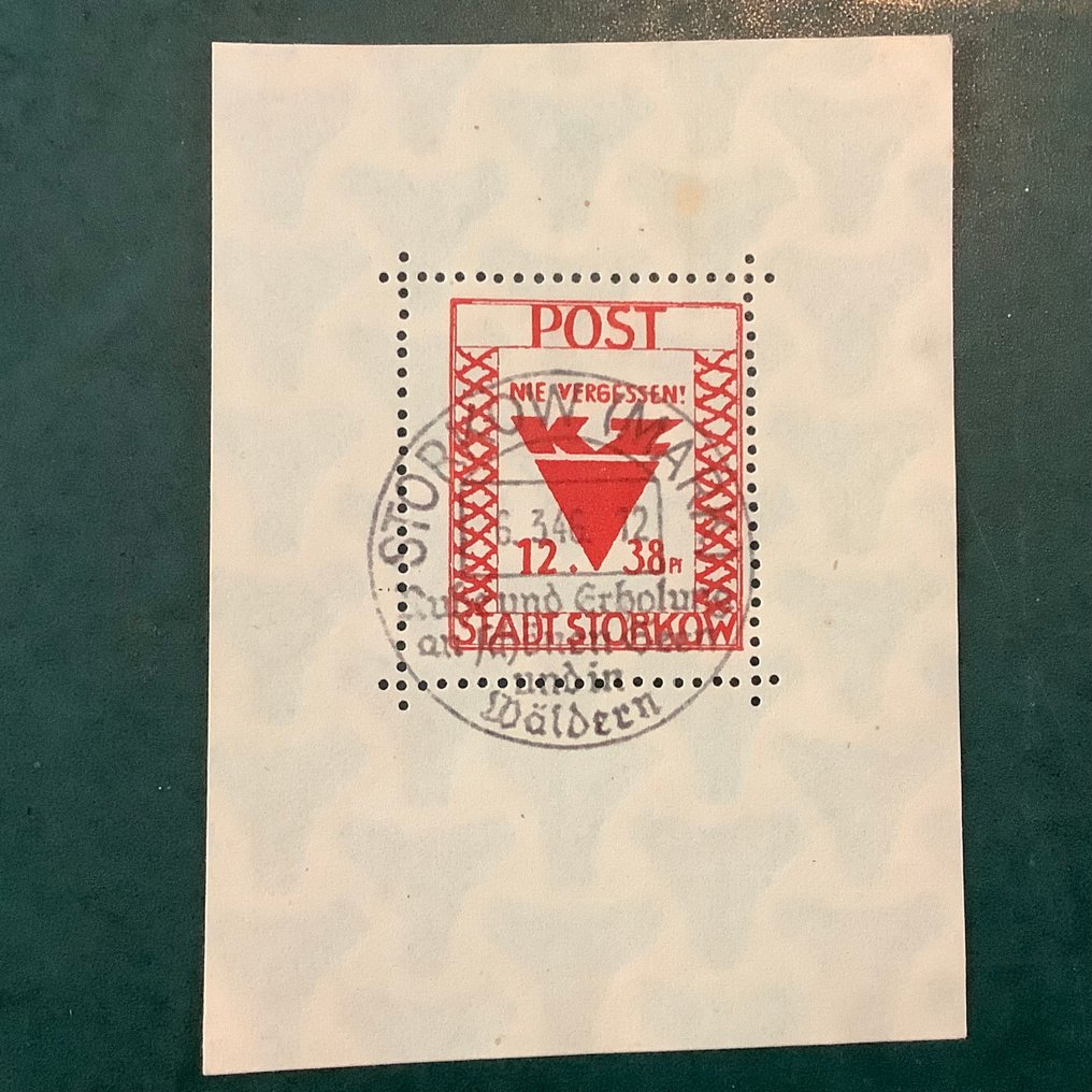 Germania - aree postali locali 1946 - Blocco Storkow con timbro occasionale centrale - Michel blok 2A #1.0