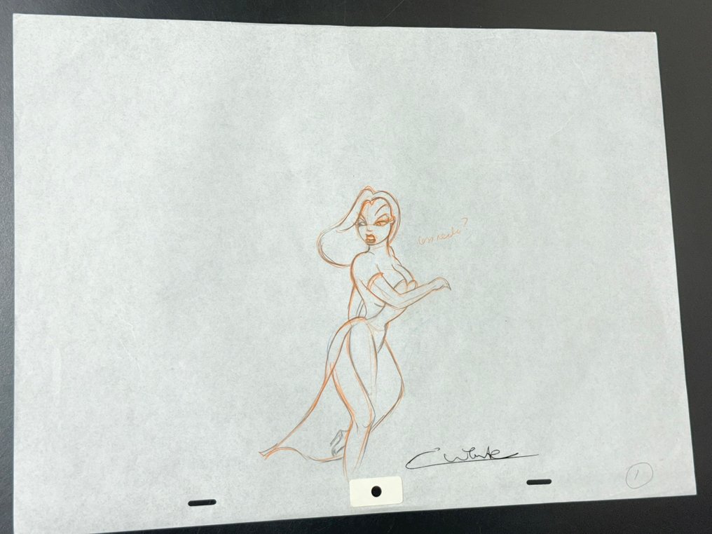 Who Framed Roger Rabbit (1988) - 1 Original animation drawing of Jessica Rabbit, signed by an animator! #1.0