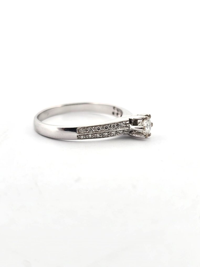 戒指 - 18 克拉 白金 -  0.54ct. tw. 鉆石 (天然)  - 鉆石 #1.0