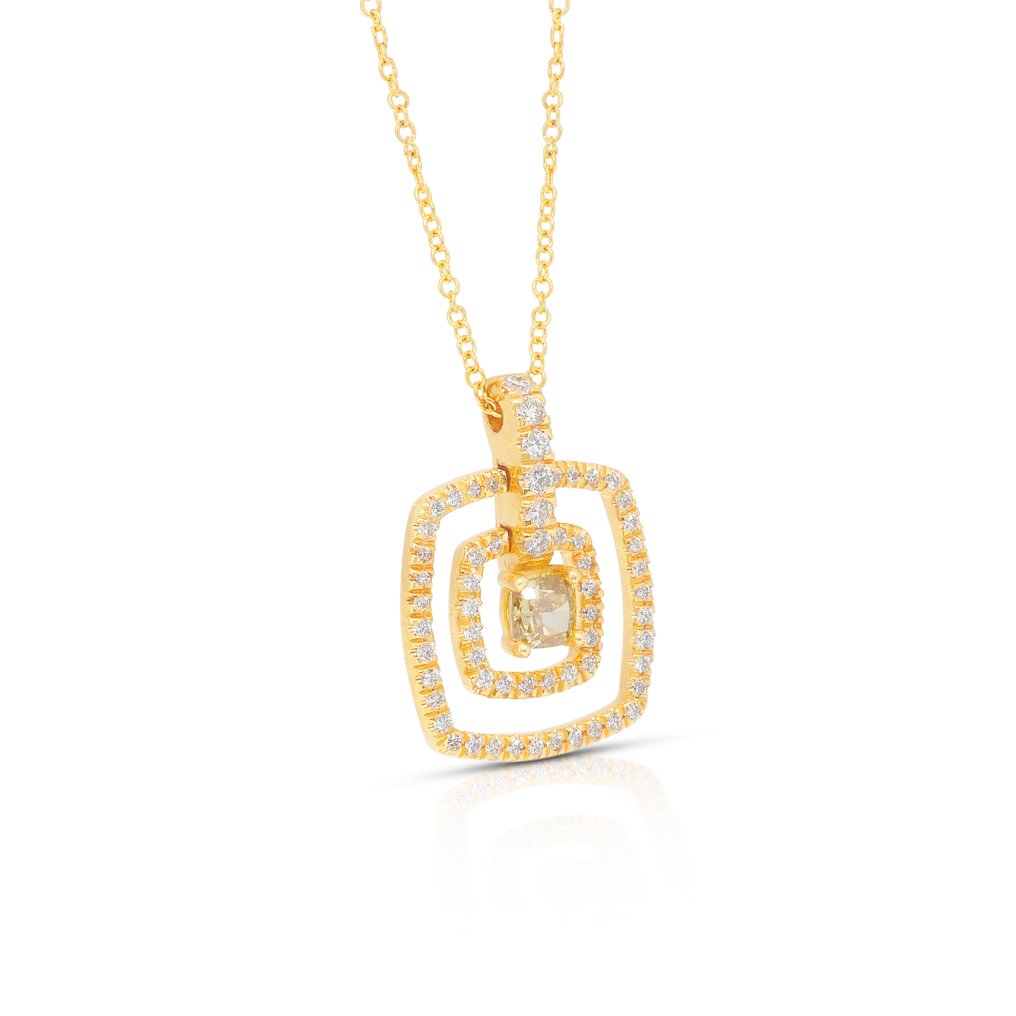 Collier avec pendentif - 18 carats Or jaune -  0.68ct. tw. Jaune Diamant (Couleur naturelle) - Diamant - Collier époustouflant #4.3