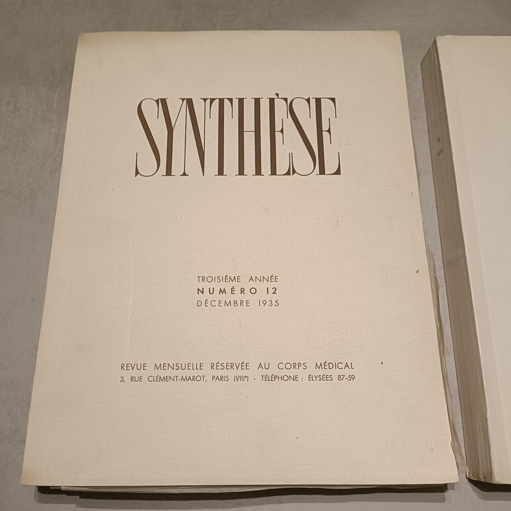 Studio de la revue Synthèse – Société d’Études et de Publicité (Paris)/ Publicités et compositions - Synthèse. Revue Mensuelle Réservée au Corps Medicale - 1935-1937 #1.0
