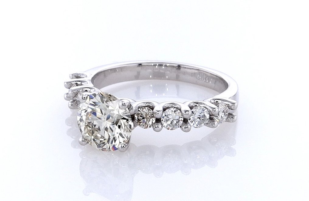 戒指 - 14K包金 白金 - 1.59ct. tw. 钻石 (天然色彩的) - 钻石 #2.1