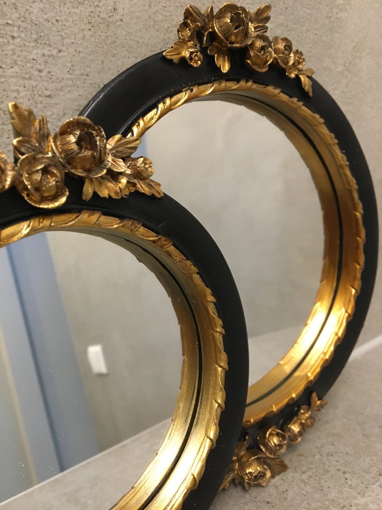 Καθρέφτης (2)  - Γυαλί, Ρητίνη - Καθρέφτες από γαλλικές ροζέτες. #1.0