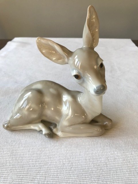 Lladró - 雕像 - Nativity donkey + sitting deer/fawn (2) - 瓷 #1.0