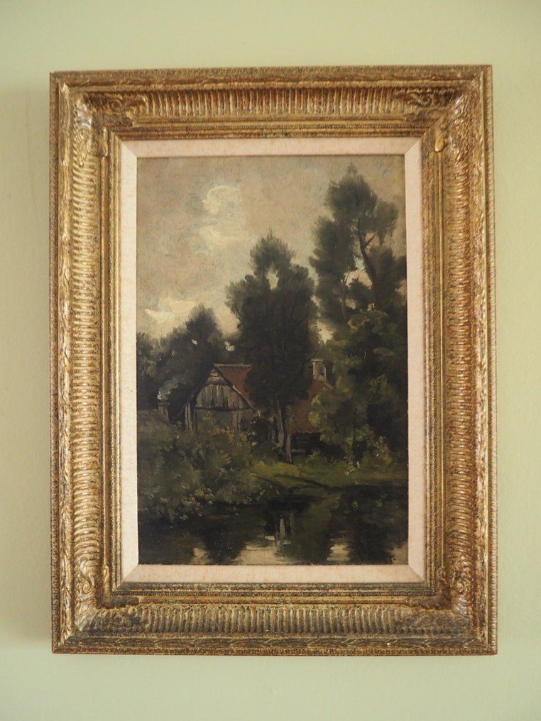 Willem Cornelis Rip (1856–1922) - Riverside Cottage among Trees #1.0