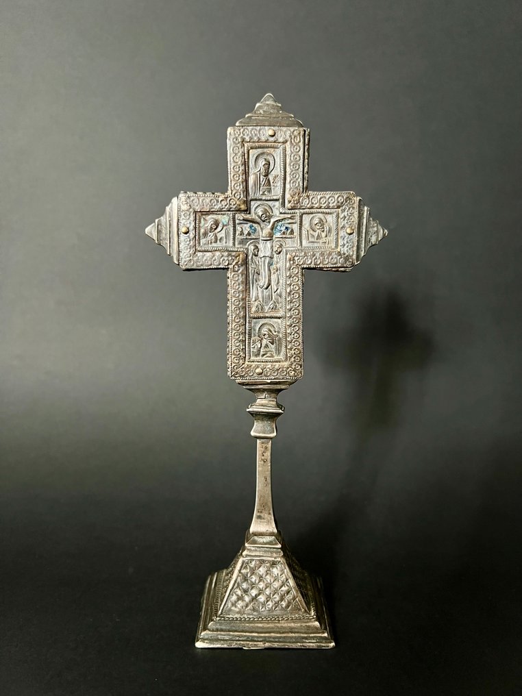 Crocifisso - Argento, Smalto - 1700-1750 - Crucifix Byzantin #1.0