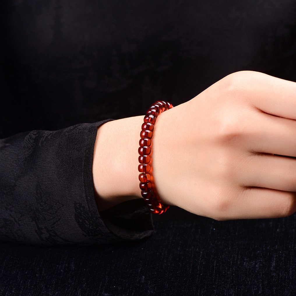 Χωρίς Αποθεματικό - Πιστοποιημένο από ALGT - Πολύ αποκλειστικό βραχιόλι από φυσικό κεχριμπάρι Ένα εύρημα με έντονα χρώματα και εξαιρετική διαύγεια.- 5.95 g #1.0