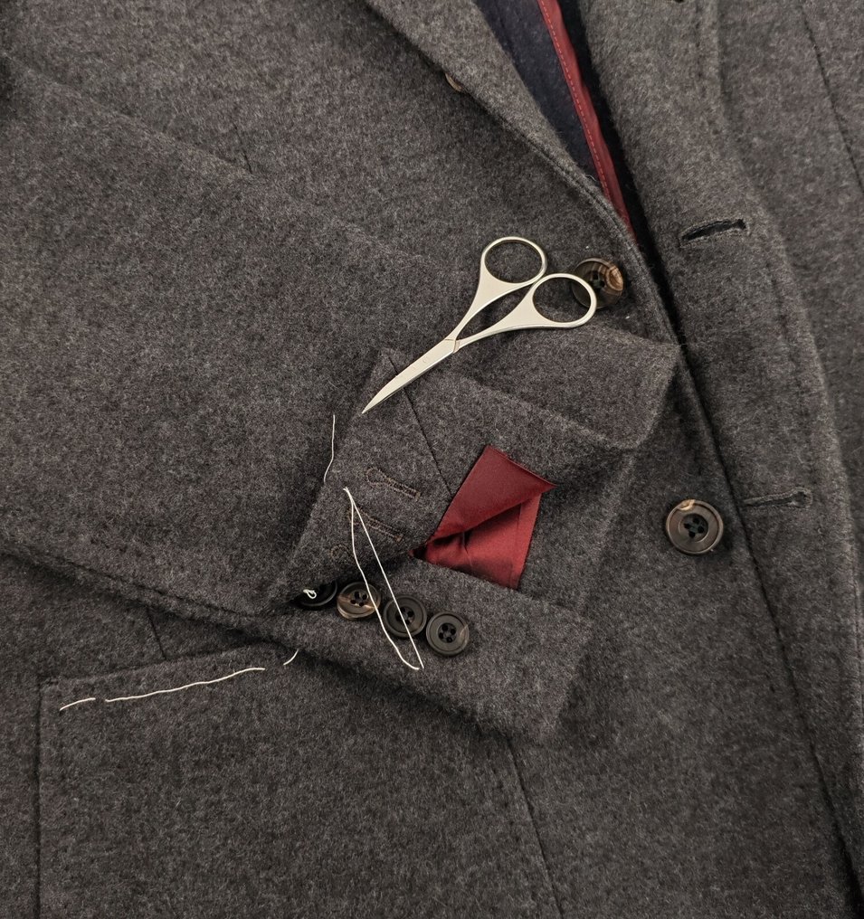 RRP 2600€ RUBINACCI NAPOLI Gray Unlined Jacket Blazer 100% Cashmere Made in Napoli - 44 IT - Blazer - New with tags #4.3