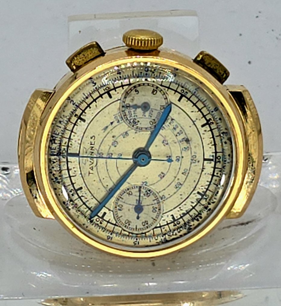 Tavannes - 18k Chronograph Armbanduhr - Kaliber Venus 150 - Originalzustand - Schweiz um 1940 - Schweiz um 1940 - Mænd - 1900-1949 #1.0