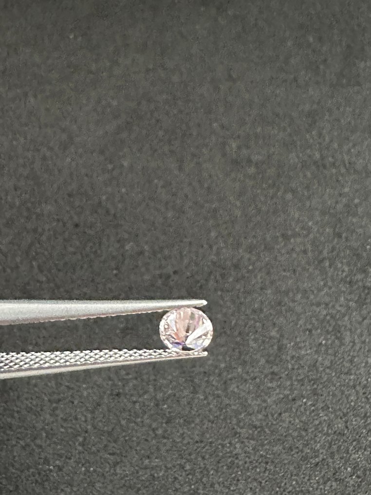 1 pcs Diamant (Natürlich farbig) - 0.35 ct - Rund - Fancy light Lila Rosa - I1 - International Gemological Institute (IGI) #1.0