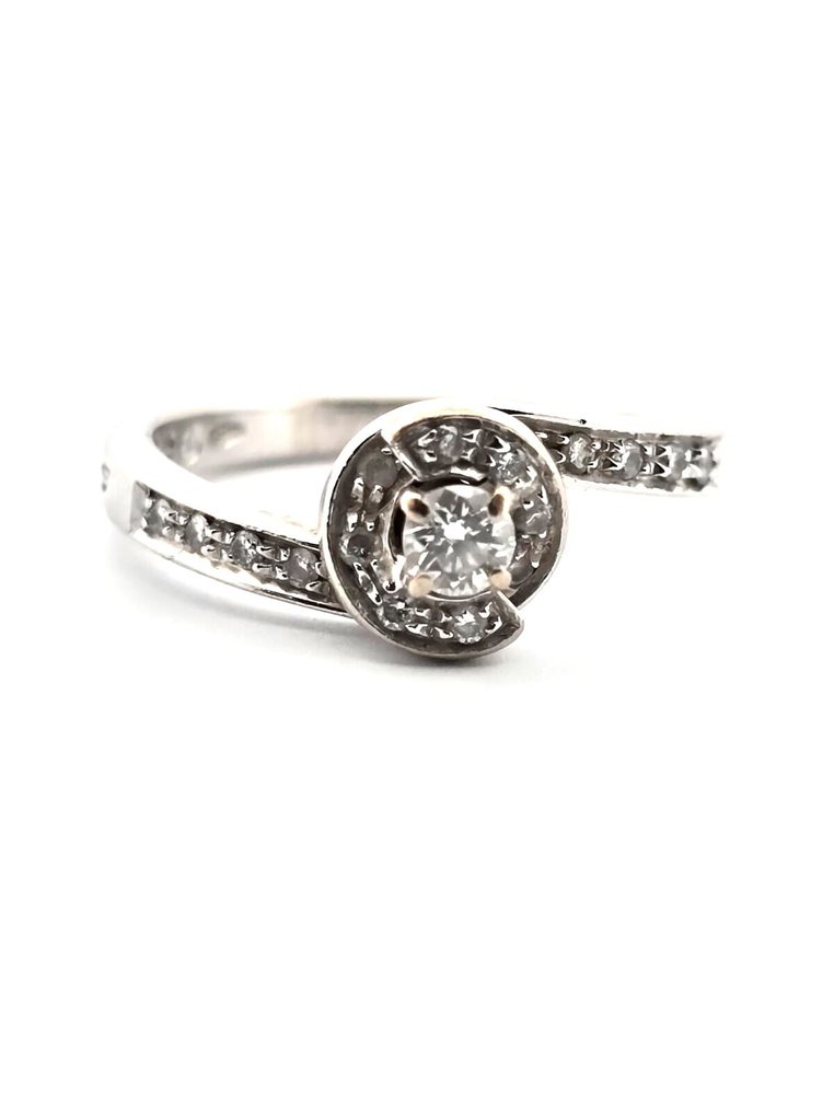 Ring - 18 kt Weißgold - 0.51ct. tw. Diamant (Natürlich) #1.0