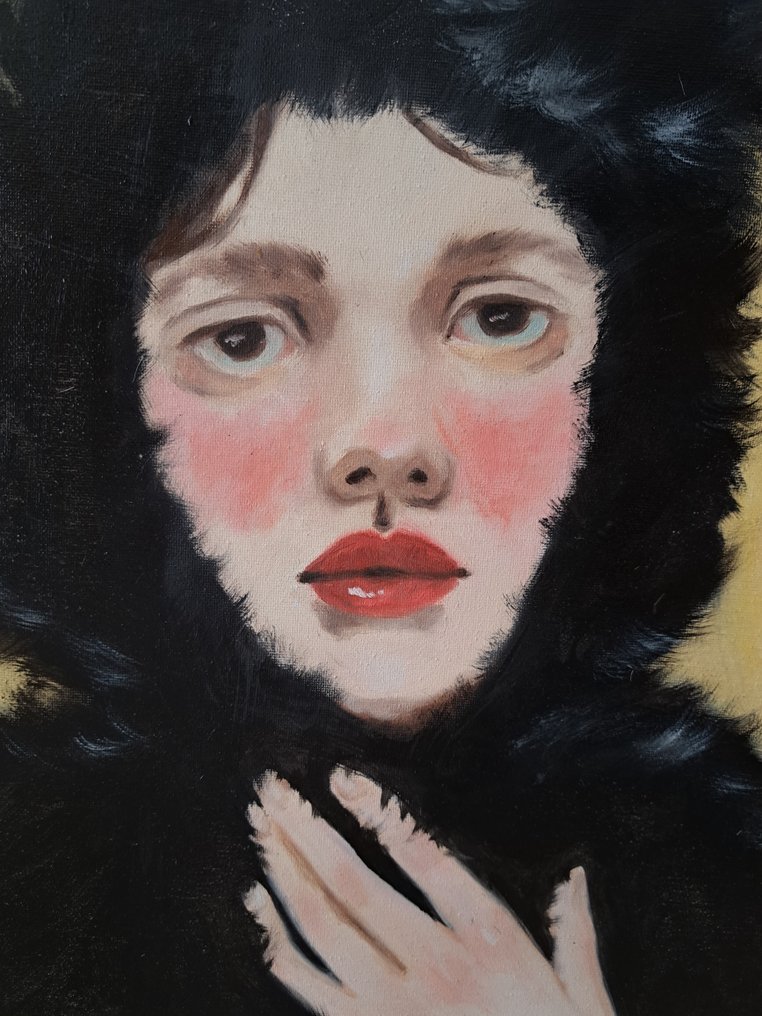 serena d'ambrosio - Donna con cappotto di pelliccia #1.0