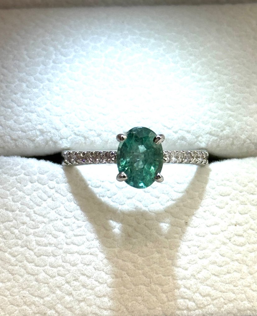 Gyűrű - 18 kt. Fehér arany - 2.00ct. tw. Smaragd - Gyémánt #4.3