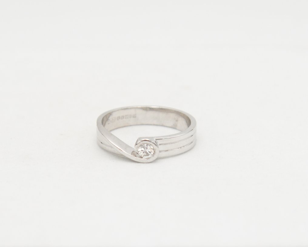 Δαχτυλίδι - 18 καράτια Λευκός χρυσός Διαμάντι (Φυσικό) #1.0