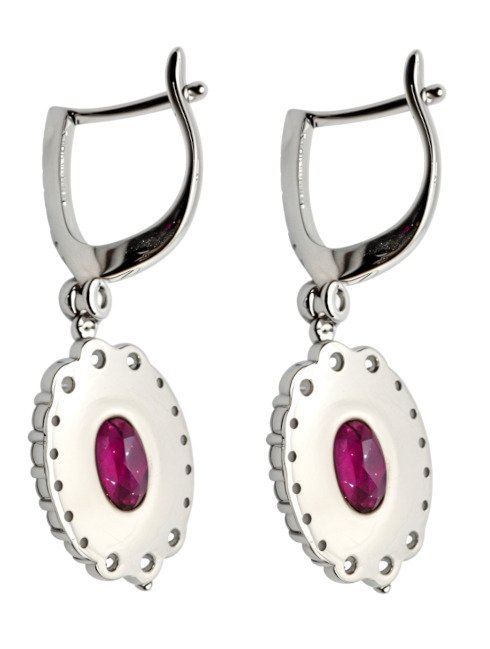 No reserve price - Earrings Silver, Gold-plated Ruby - Sapphire - 9.70 kt. #3.2