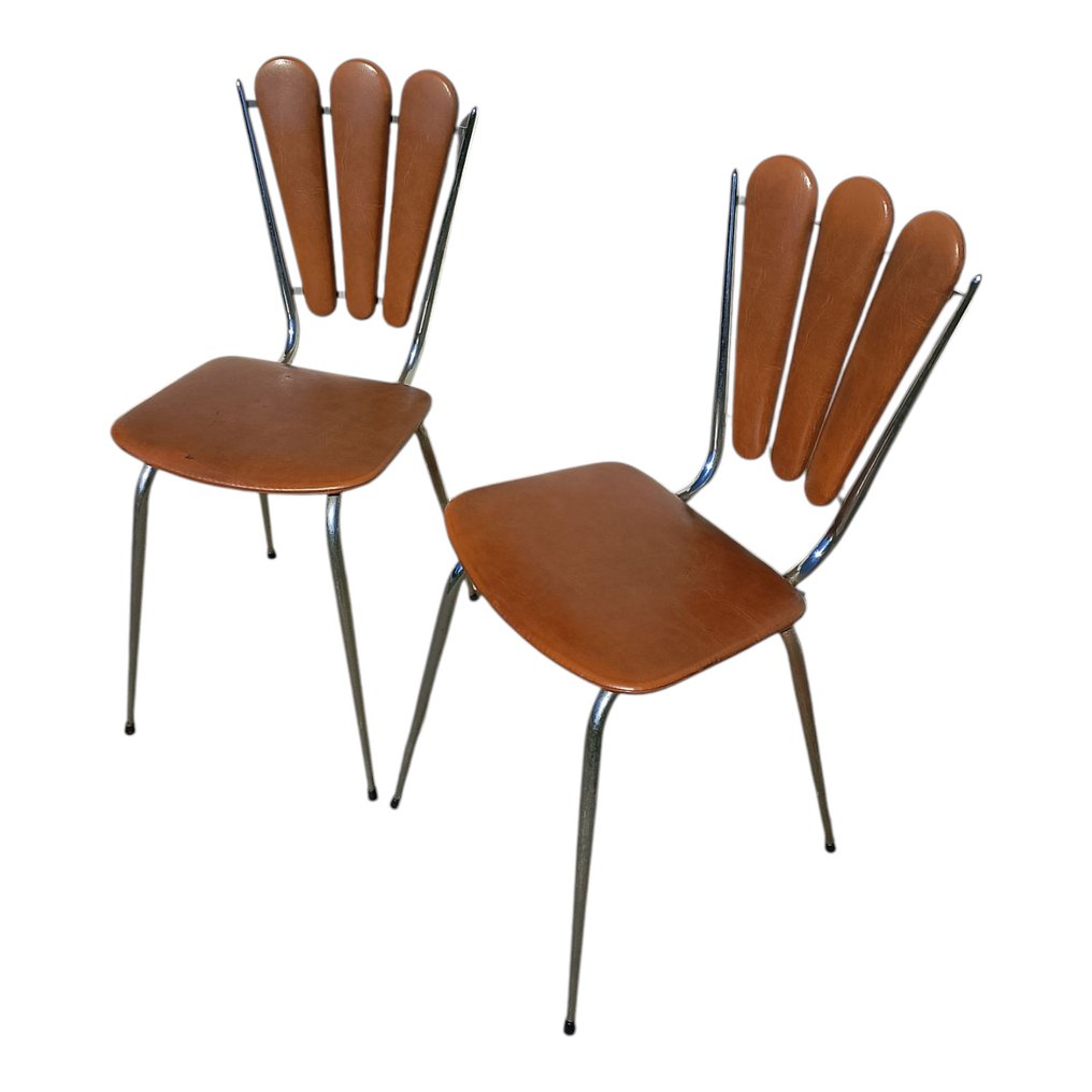 椅子 - 镀铬, 人造皮革 - 两把椅子 #2.1