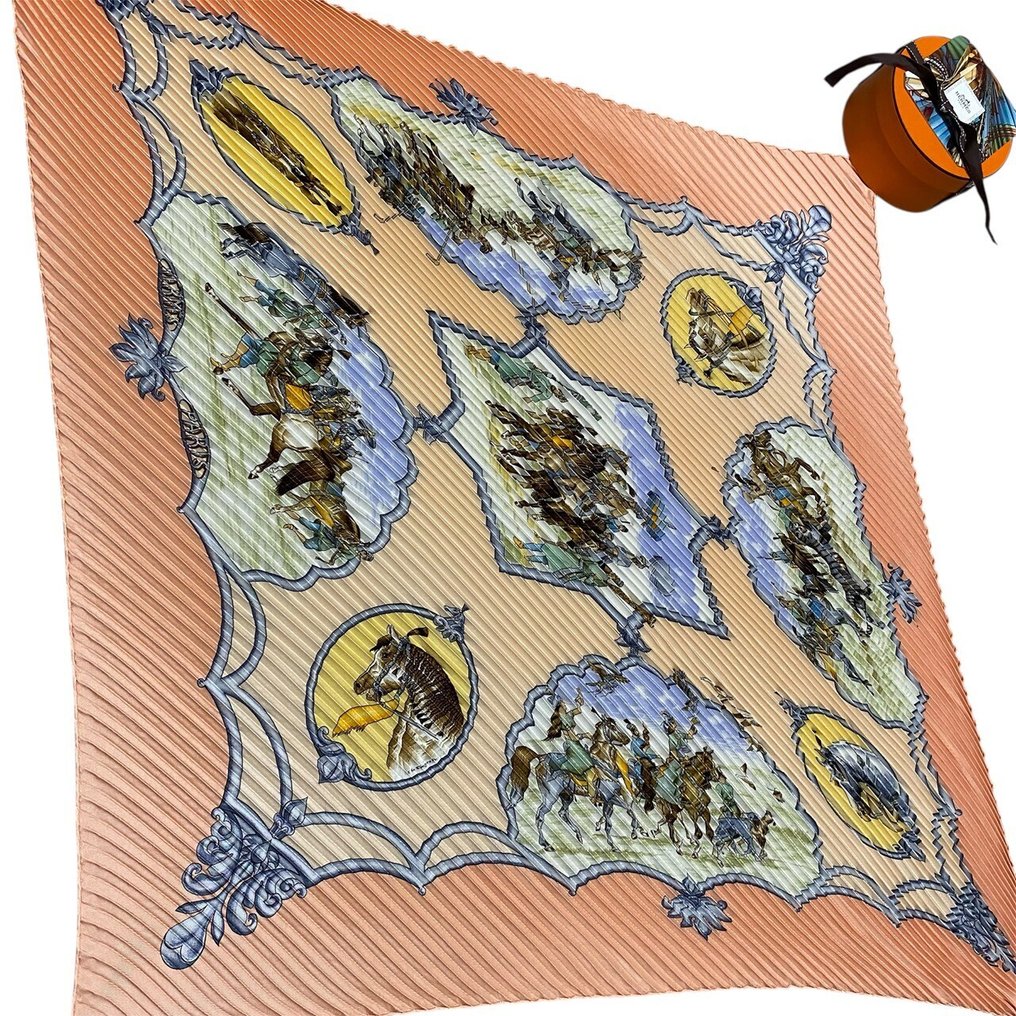 Hermès - Carré 90 Pleats (Les Chevaux des Moghols) - Sciarpa #3.2