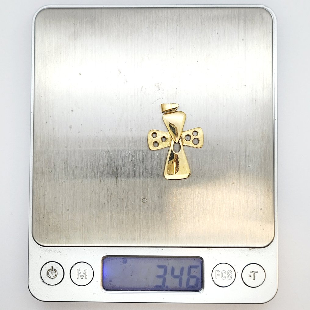 Cross pendant - 18 kt. Yellow gold #3.2