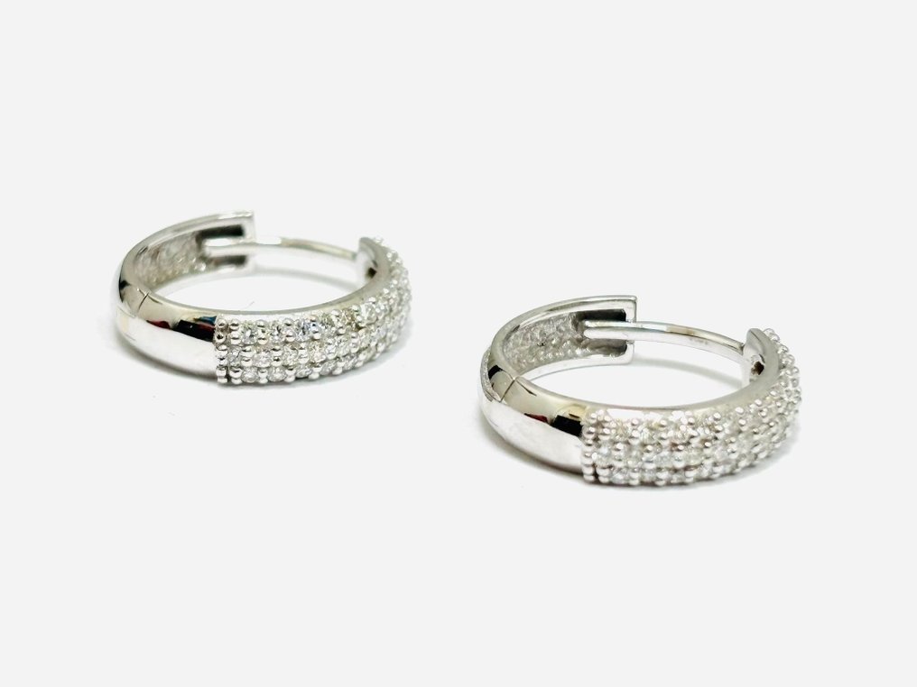 耳環 - 18 克拉 白金 -  1,15ct. tw. 鉆石 (天然)  - 意大利制造 #1.0