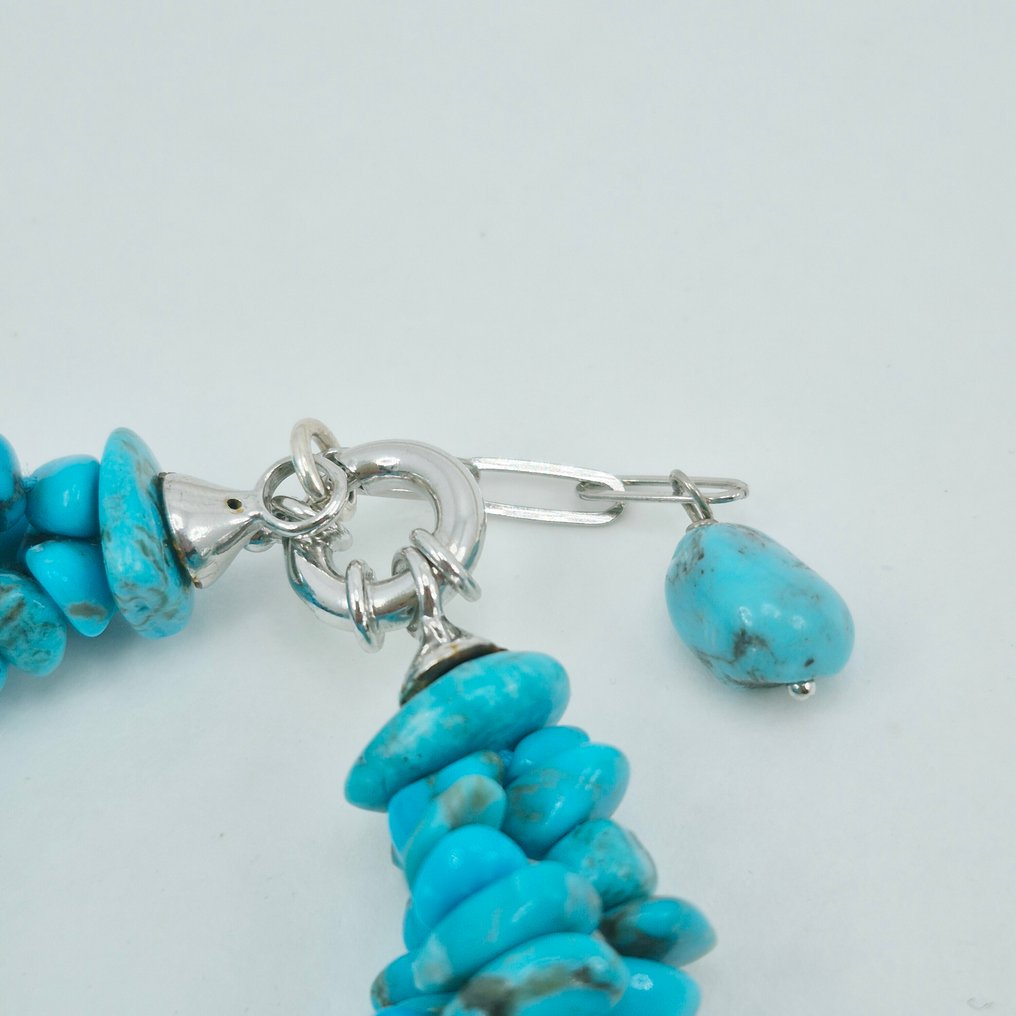 绿松石 - 银 - 手镯 #4.3