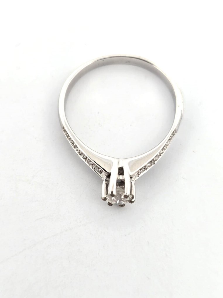 戒指 - 18 克拉 白金 -  0.54ct. tw. 鉆石 (天然)  - 鉆石 #1.0