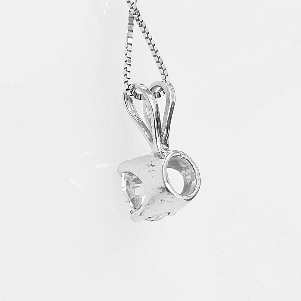 Colar com pingente - 14 K Ouro branco - 0.80ct. tw. Diamante (Natural) - E,F / SI1 #4.3