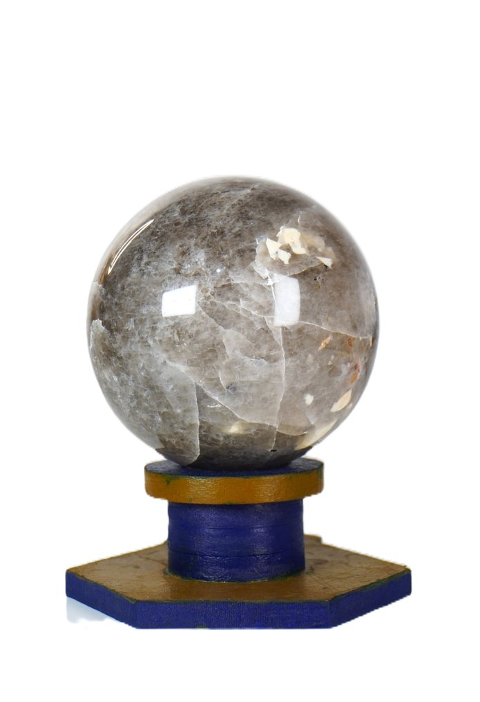 Αριστούργημα από Smoky Quartz – Μοναδικός Συνδυασμός Ορυκτών – Επιλογή Συλλέκτη Σφαίρα - Ύψος: 120 mm - Πλάτος: 120 mm- 3410 g - (1) #1.0