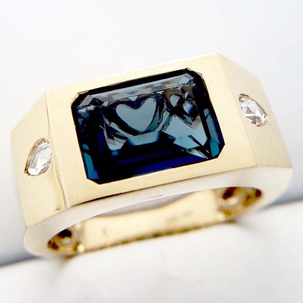 戒指 - 14 克拉 黃金 - 3.95ct. tw. 黃玉 - 鉆石 #1.0