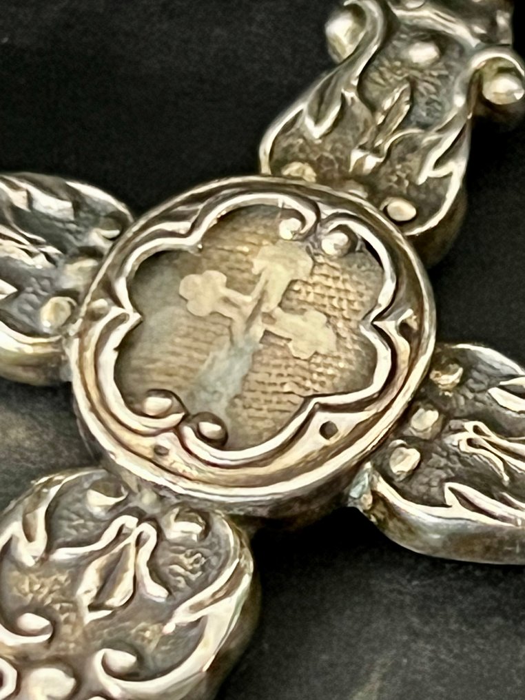 Argint - Pandantiv cruce - Pandantiv relicvariu - Sfânta Cruce a lui Iisus Hristos #1.0