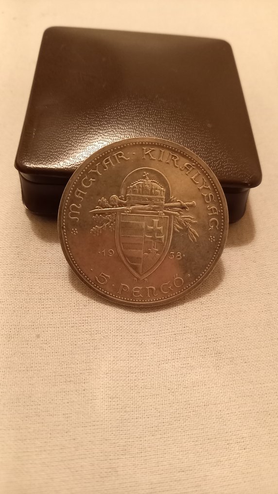 Hungary. Miklós Horthy. 5 Pengo 1938 / 900th Anniversary - Death of St. Stephan (No Reserve Price) #2.1