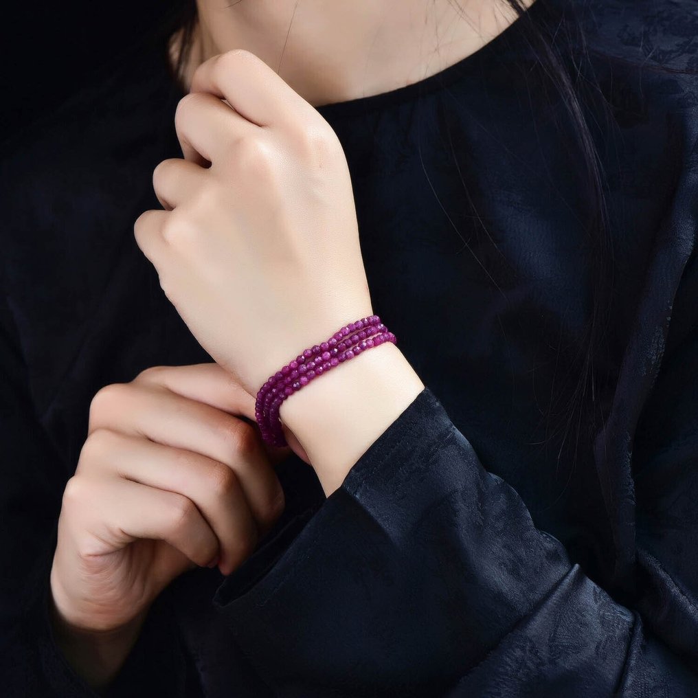 Χωρίς κράτηση - Πιστοποιημένο ALGT - Βραχιόλι ή κολιέ από φυσικό μωβ ζαφείρι - Πολυτελής Deep Purple Elegance- 9.98 g #1.0