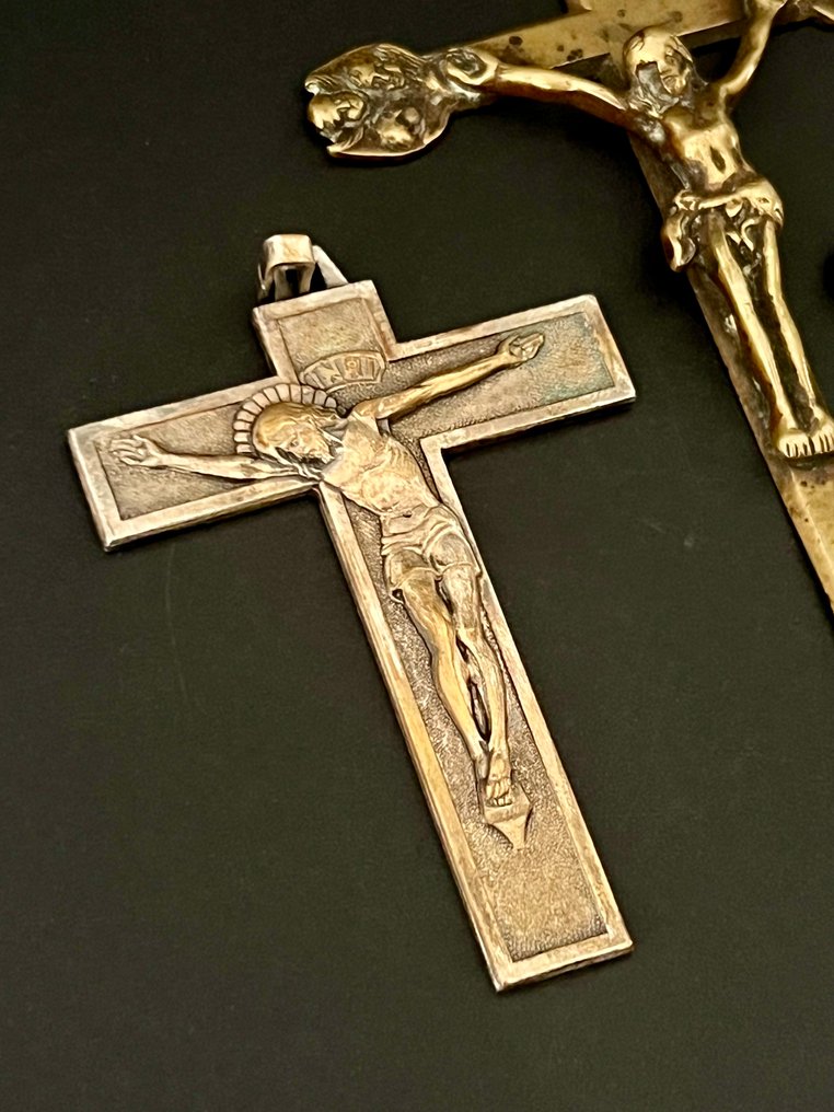 十字架 (3) - 黄铜色, 黄铜 - 1850-1900 - 3 个十字架吊坠 #2.1
