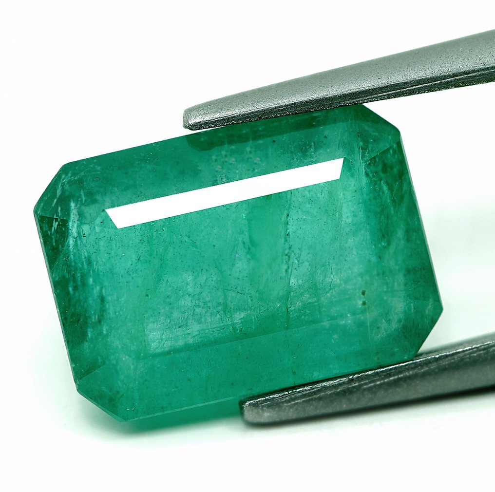 1 pcs Green Emerald - 4.26 ct - Bellerophon Gemlab #1.0