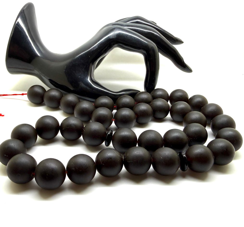 Tesbih 祈祷念珠，波罗的海琥珀珠子 ø16mm，樱桃色，87.4克 - 琥珀 - Baltic amber - succinite #1.0